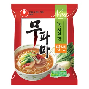 韓国ラーメンおすすめ ムパマ 無・ねぎ・にんにく入りの牛肉スープラーメン さっぱり中辛の韓国ラーメン